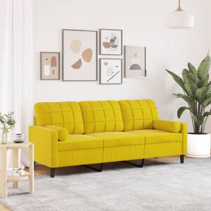Sofá 3 Plazas Terciopelo Amarillo - Sofá Sofá 3 Plazas Terciopelo Amarillo - Sofá