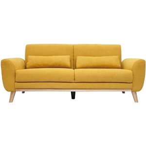 Miliboo - Sofá Nórdico 3 Plazas Terciopelo Amarillo Mostaza Ektor Miliboo - Sofá Nórdico 3 Plazas Terciopelo Amarillo Mostaza Ektor