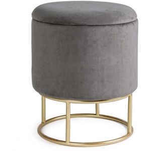 Puff de terciopelo con almacenamiento Polina - Taburete Puff de terciopelo con almacenamiento Polina - Taburete