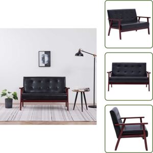 VIDAXL The Living Store Sofá De 2 Plazas Cuero Sintético Negro - Sofá De 2 Plazas VIDAXL The Living Store Sofá De 2 Plazas Cuero Sintético Negro - Sofá De 2 Plazas