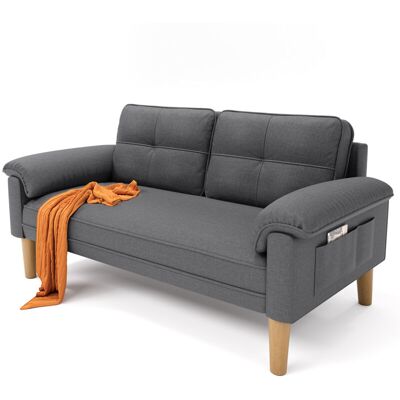 Sofá Para 2 Personas Bealife Sofá Escandinavo De Tela Y Madera Con 2 Cojines Y 2 Reposabrazos Para Salón O Habitación 144 X 77 X 77 Cm Sofá Para 2 Personas Bealife Sofá Escandinavo De Tela Y Madera Con 2 Cojines Y 2 Reposabrazos Para Salón O Habitación 144 X 77 X 77 Cm