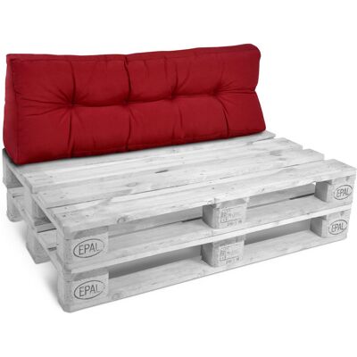 Cojín Palet, Sofá-palet Y Europalet Eco Style - Cojín De Respaldo Acolchado 120x40x10-20 Cm Rojo, 120x40x20 Cm - Beautissu Cojín Palet, Sofá-palet Y Europalet Eco Style - Cojín De Respaldo Acolchado 120x40x10-20 Cm Rojo, 120x40x20 Cm - Beautissu