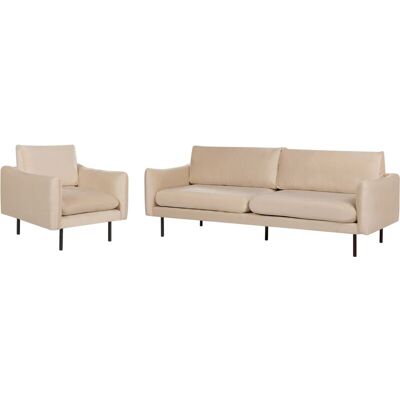 Conjunto de Sala de Estar Beige Terciopelo Patas Negras 3 Plazas - Conjunto de Sala Conjunto de Sala de Estar Beige Terciopelo Patas Negras 3 Plazas - Conjunto de Sala