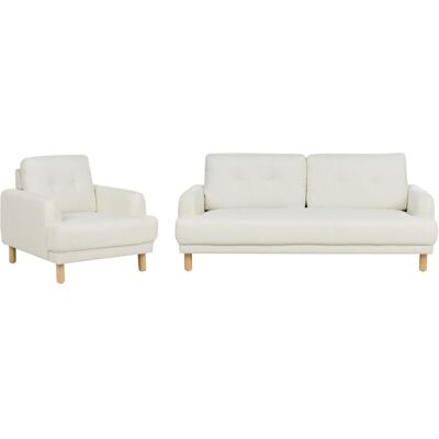 Conjunto de Salón Beliani - Sofá 3 Plazas y Sillón Retro Conjunto de Salón Beliani - Sofá 3 Plazas y Sillón Retro