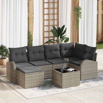 Conjunto de Sofá de Jardín Vidaxl - Resistente a la Intemperie, Con Cojines, Elegante Conjunto de Sofá de Jardín Vidaxl - Resistente a la Intemperie, Con Cojines, Elegante