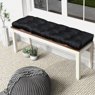 Cojines Para Banco, 132 X 49 X 15 Cm, Algodón Pp Suave, Colchón Para Banco De Jardín, Cojín Rectangular Para Interiores Y Exteriores (negro) - Costway Cojines Para Banco, 132 X 49 X 15 Cm, Algodón Pp Suave, Colchón Para Banco De Jardín, Cojín Rectangular Para Interiores Y Exteriores (negro) - Costway