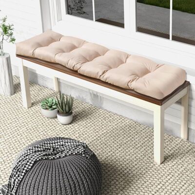 COSTWAY Cojín para Banco - 132x49x15cm Blanco COSTWAY Cojín para Banco - 132x49x15cm Blanco