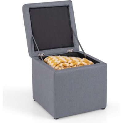 Costway - Otomana Con Almacenamiento, Baúl De Almacenaje, Taburete Reposapiés Con Asiento Acolchado, Banco Cuadrada Para Sala De Estar, Dormitorio, 40 X 40 X 40 Cm, Gris Costway - Otomana Con Almacenamiento, Baúl De Almacenaje, Taburete Reposapiés Con Asiento Acolchado, Banco Cuadrada Para Sala De Estar, Dormitorio, 40 X 40 X 40 Cm, Gris