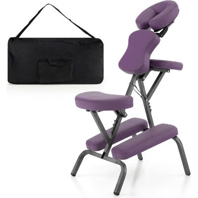 Costway Silla De Masaje Plegable Altura Ajustable, Sillón De Tatuajepara Estética Spa, Terapia Portátil (morado) Costway Silla De Masaje Plegable Altura Ajustable, Sillón De Tatuajepara Estética Spa, Terapia Portátil (morado)