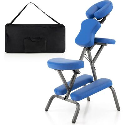 Costway Silla De Masaje Plegable Altura Ajustable, Sillón De Tatuajepara Estética Spa, Terapia Portátil (azul) Costway Silla De Masaje Plegable Altura Ajustable, Sillón De Tatuajepara Estética Spa, Terapia Portátil (azul)