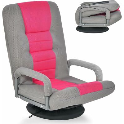 Costway - Silla De Suelo Con Base Giratorio 360 ° Y Respaldo Ajustable En 6 Posiciones Silla De Relax Meditación Sillón Perezoso Carga Hasta 140 Kg (rosa) Costway - Silla De Suelo Con Base Giratorio 360 ° Y Respaldo Ajustable En 6 Posiciones Silla De Relax Meditación Sillón Perezoso Carga Hasta 140 Kg (rosa)