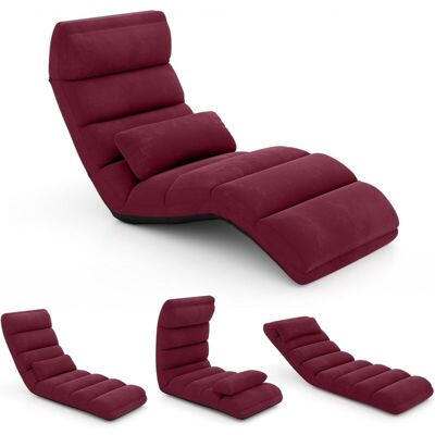 Costway - Sillón Cama Plegable En 5 Posiciones, Silla De Suelo Con Respaldo Ajustable, Sofá Perezoso Individual Con Reposacabezas Ideal Para Jugar, Dormir, Y Leer, Capacidad De Carga De 100 Kg (vino) Costway - Sillón Cama Plegable En 5 Posiciones, Silla De Suelo Con Respaldo Ajustable, Sofá Perezoso Individual Con Reposacabezas Ideal Para Jugar, Dormir, Y Leer, Capacidad De Carga De 100 Kg (vino)