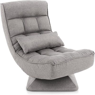Costway Sillón Lectura En 4 Posiciones, Silla De Sofá De Salón Perezoso Con Base Giratoria, Marco De Metal Con Almohada Lumbar, Silla De Videojuegos Plegable Para Leer/descansar, Sin Montaje (gris) Costway Sillón Lectura En 4 Posiciones, Silla De Sofá De Salón Perezoso Con Base Giratoria, Marco De Metal Con Almohada Lumbar, Silla De Videojuegos Plegable Para Leer/descansar, Sin Montaje (gris)