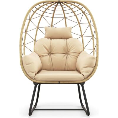 Costway Sillones Jardin Exterior De Tipo Huevo, Cojín Extraíble, Almohada Y Soporte De Metal, Silla Huevo De Ratan Jardin Terraza Balcon Exterior, Carga 150kg (beige) Costway Sillones Jardin Exterior De Tipo Huevo, Cojín Extraíble, Almohada Y Soporte De Metal, Silla Huevo De Ratan Jardin Terraza Balcon Exterior, Carga 150kg (beige)