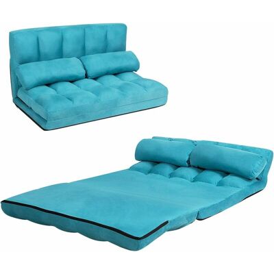 Costway - Sofá De Suelo Regulable, Sofá Cama Plegable En 6 Posiciones Y Revestimiento Removible, Duradero Y Estable En Ante Con 2 Cojines, Para Dormitorio Salón Balcón (azul) Costway - Sofá De Suelo Regulable, Sofá Cama Plegable En 6 Posiciones Y Revestimiento Removible, Duradero Y Estable En Ante Con 2 Cojines, Para Dormitorio Salón Balcón (azul)