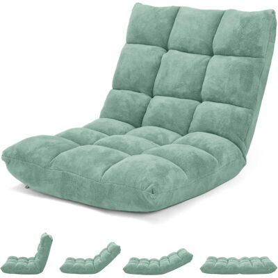 Costway - Sofá Perezoso Individual Plegable Asiento Cojín De Suelo Con Respaldo Silla De Meditación (verde) Costway - Sofá Perezoso Individual Plegable Asiento Cojín De Suelo Con Respaldo Silla De Meditación (verde)