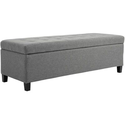 Homcom Otomán de almacenamiento de Eucalipto - Dormitorio y Sala - 120kg máx Homcom Otomán de almacenamiento de Eucalipto - Dormitorio y Sala - 120kg máx