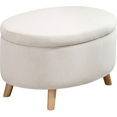 Homcom Banco de almacenamiento en terciopelo beige - Otomana Homcom Banco de almacenamiento en terciopelo beige - Otomana