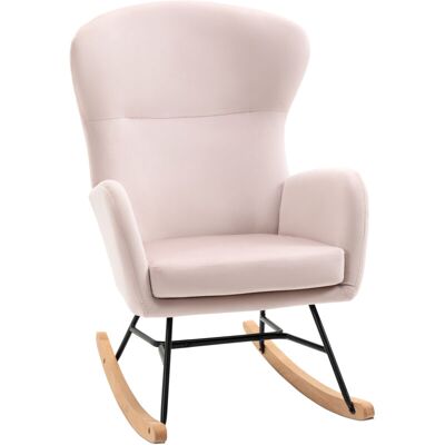 Homcom - Silla Mecedora Tapizada En Terciopelo Sillón Balancín Relax Con Asiento Acolchado Reposabrazos Y Pies De Madera De Haya Para Salón 65x87x102 Cm Homcom - Silla Mecedora Tapizada En Terciopelo Sillón Balancín Relax Con Asiento Acolchado Reposabrazos Y Pies De Madera De Haya Para Salón 65x87x102 Cm