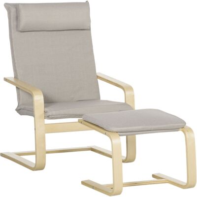 Homcom Sillón Moderno con Otomana - Muebles Relax Homcom Sillón Moderno con Otomana - Muebles Relax