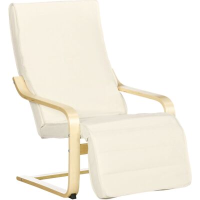 Homcom - Sillón De Salón Con Reposapiés Ajustable Silla Relax Butaca Tapizado En Tela Con Marco De Madera Carga 120 Kg Para Oficina 66,5x94x100 Cm Crema Homcom - Sillón De Salón Con Reposapiés Ajustable Silla Relax Butaca Tapizado En Tela Con Marco De Madera Carga 120 Kg Para Oficina 66,5x94x100 Cm Crema