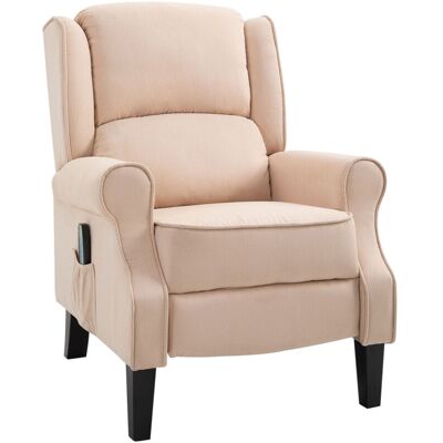 Homcom - Sillón De Masaje Sillón Relax Reclinable Con Mando A Distancia 2 Zonas De Masaje Y Tapizado En Tejido De Ante 78x83x101 Cm Crema Homcom - Sillón De Masaje Sillón Relax Reclinable Con Mando A Distancia 2 Zonas De Masaje Y Tapizado En Tejido De Ante 78x83x101 Cm Crema