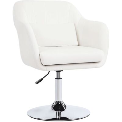 Homcom - Butaca De Dormitorio Moderna Butaca De Salón Giratoria Tapizado En Pu Con Altura Ajustable Reposabrazos Y Cojín Blanco Homcom - Butaca De Dormitorio Moderna Butaca De Salón Giratoria Tapizado En Pu Con Altura Ajustable Reposabrazos Y Cojín Blanco