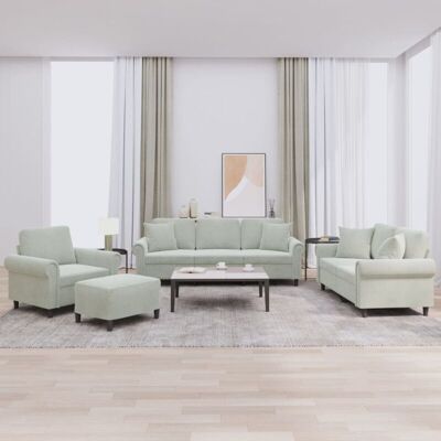 Conjunto de Sofás de Terciopelo Gris Claro VIDAXL - Muebles de Salón Conjunto de Sofás de Terciopelo Gris Claro VIDAXL - Muebles de Salón