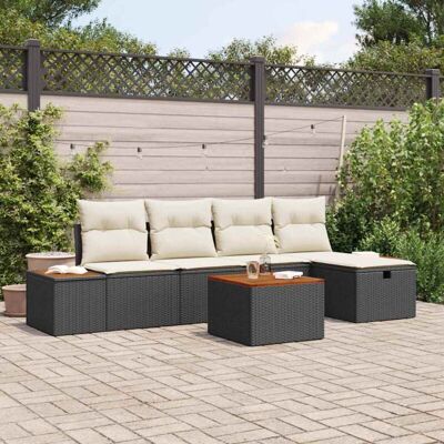 Conjunto de Sofá de Jardín Vidaxl de 6 Piezas - Resistente a la Intemperie, Diseño Moderno Conjunto de Sofá de Jardín Vidaxl de 6 Piezas - Resistente a la Intemperie, Diseño Moderno
