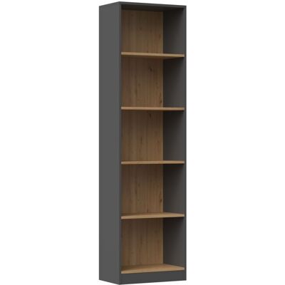 TOPESHOP Kaffi - Librería de salón estilo escandinavo - 50x30x181 - 5 baldas - Librería TOPESHOP Kaffi - Librería de salón estilo escandinavo - 50x30x181 - 5 baldas - Librería