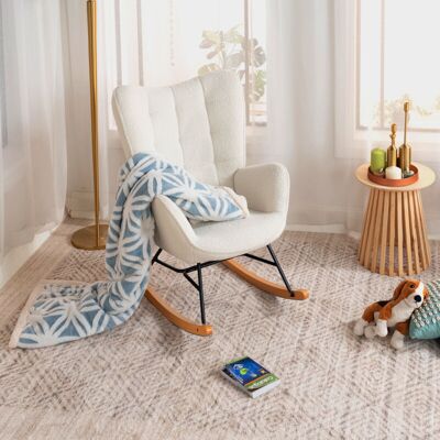 Meubles Cosy - Sillón Escandinavo Con Cómodo Respaldo Y Reposabrazos En Esponja De Piel De Oveja Sintética Con Costuras. Meubles Cosy - Sillón Escandinavo Con Cómodo Respaldo Y Reposabrazos En Esponja De Piel De Oveja Sintética Con Costuras.