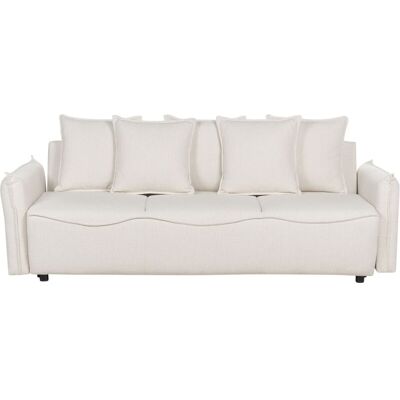 Beliani Sofá Cama Blanco Convertible con Almacenamiento - Sofá Cama Beliani Sofá Cama Blanco Convertible con Almacenamiento - Sofá Cama