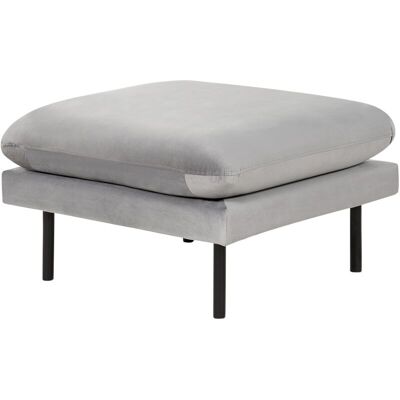 Taburete Beliani VINTERBRO de Terciopelo Gris - Asiento Cuadrado con Cojín Taburete Beliani VINTERBRO de Terciopelo Gris - Asiento Cuadrado con Cojín