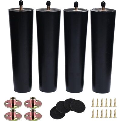 OEM Patas De Madera Para Muebles De 18 Cm, Paquete De 4, Patas De Sofá Redondas Negras, Patas De Repuesto De Estilo Moderno De Mediados De Siglo Para Sillón Reclinable, Mesa De Centro Y Tocador (18 Cm) OEM Patas De Madera Para Muebles De 18 Cm, Paquete De 4, Patas De Sofá Redondas Negras, Patas De Repuesto De Estilo Moderno De Mediados De Siglo Para Sillón Reclinable, Mesa De Centro Y Tocador (18 Cm)