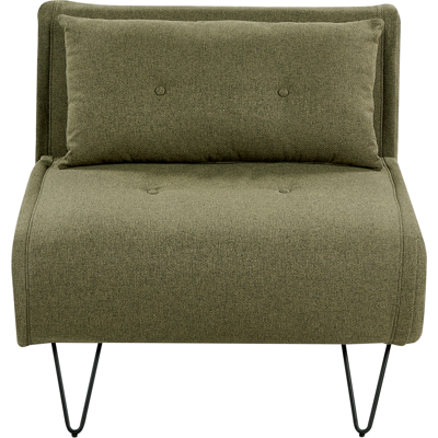 BELIANI Sofá Cama Glamuroso 1 Plaza Individual Con Cojín De Tela Verde Oliva Vestfold BELIANI Sofá Cama Glamuroso 1 Plaza Individual Con Cojín De Tela Verde Oliva Vestfold