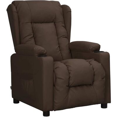 Sillón reclinable VidaXL - Cuero sintético marrón - Sillón reclinable Sillón reclinable VidaXL - Cuero sintético marrón - Sillón reclinable
