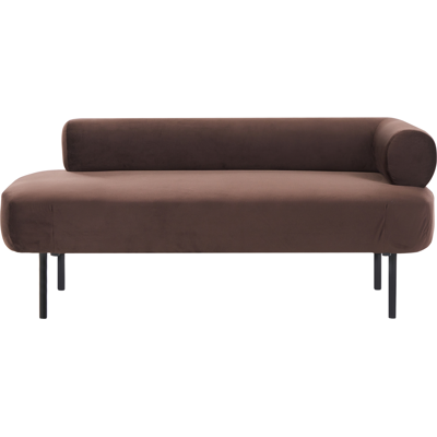 BELIANI Chaise Longue Tapizado De Terciopelo Patas De Metal Derecho Marrón Oscuro Mirmande BELIANI Chaise Longue Tapizado De Terciopelo Patas De Metal Derecho Marrón Oscuro Mirmande