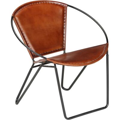 HELLOSHOP26 Sillón Sillón Club Sofá Lounge Cuero Marrón Auténtico 1102138/3 HELLOSHOP26 Sillón Sillón Club Sofá Lounge Cuero Marrón Auténtico 1102138/3