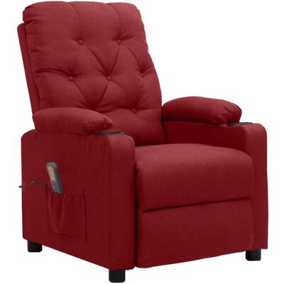 Sillón De Masaje De Tela Rojo Tinto Vidaxl Sillón De Masaje De Tela Rojo Tinto Vidaxl