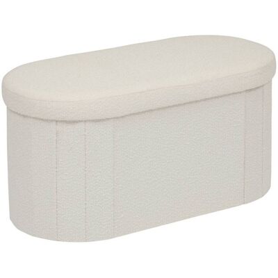 Puf Fink Ovalado Plegable, 38 X 76 Cm, Blanco - Atmosphera Créateur D'Intérieur Puf Fink Ovalado Plegable, 38 X 76 Cm, Blanco - Atmosphera Créateur D'Intérieur