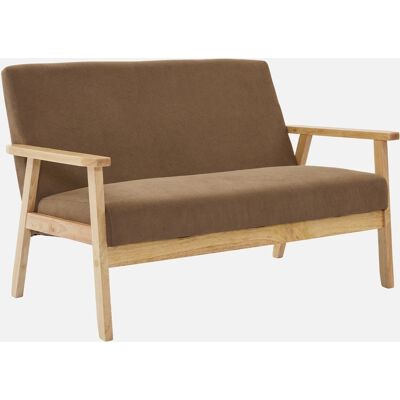 SWEEEK Sofá-banco De Pana Con Patas De Madera, 2 Plazas SWEEEK Sofá-banco De Pana Con Patas De Madera, 2 Plazas