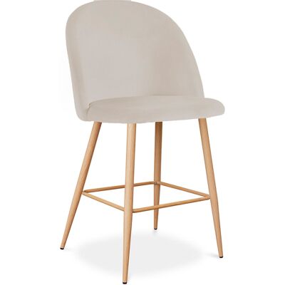 Privatefloor - Taburete Tapizado En Terciopelo - Diseño Escandinavo - 66cm - Evelyne Privatefloor - Taburete Tapizado En Terciopelo - Diseño Escandinavo - 66cm - Evelyne