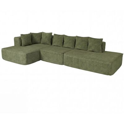Conjunto De Sofá Hhg-729, Sofá En L, Sofá De Salón, Tejido De Chenilla (270 G/m²), Superficie De Descanso A La Izquierda: 60 X 310 X 150 Cm, Verde Conjunto De Sofá Hhg-729, Sofá En L, Sofá De Salón, Tejido De Chenilla (270 G/m²), Superficie De Descanso A La Izquierda: 60 X 310 X 150 Cm, Verde