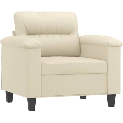Sillón Cuero Sintético Crema 60 Cm Vidaxl Sillón Cuero Sintético Crema 60 Cm Vidaxl