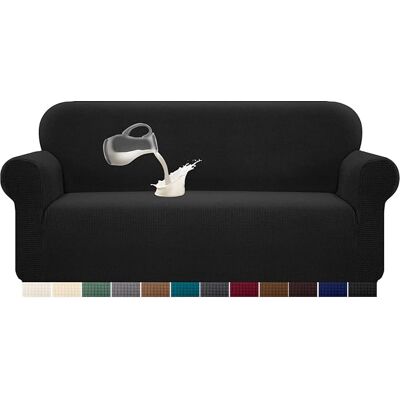 OEM Tres Fundas Para Sillón De Color Negro, Impermeables, Elásticas Y Con Espuma Antideslizante, Confeccionadas En Tejido Jacquard. OEM Tres Fundas Para Sillón De Color Negro, Impermeables, Elásticas Y Con Espuma Antideslizante, Confeccionadas En Tejido Jacquard.