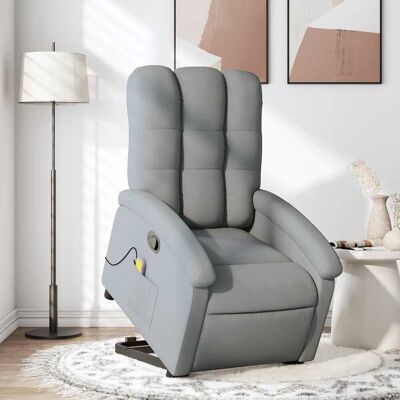 Sillón de masaje reclinable vidaXL - Masaje, Ajustable, Gris claro Sillón de masaje reclinable vidaXL - Masaje, Ajustable, Gris claro