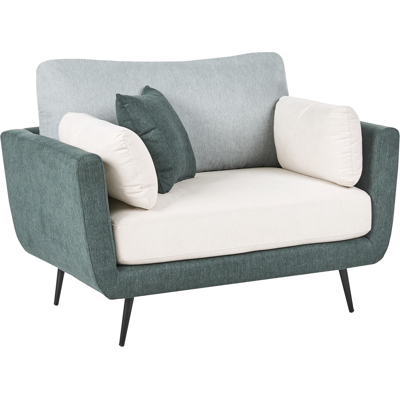 BELIANI Sillón Tapizado En Tela Con Reposabrazos Patas Macizas Cojines Adicionales Verde Bolga BELIANI Sillón Tapizado En Tela Con Reposabrazos Patas Macizas Cojines Adicionales Verde Bolga