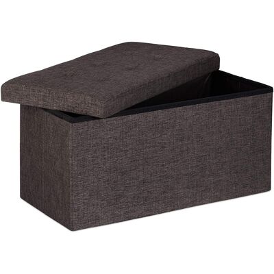 HELLOSHOP26 Taburete Banco Puff De Almacenamiento Plegable Baúl Reposapiés 76 Cm Lino Marrón 1300023375 HELLOSHOP26 Taburete Banco Puff De Almacenamiento Plegable Baúl Reposapiés 76 Cm Lino Marrón 1300023375