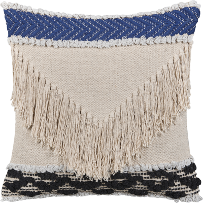 Cojín de algodón beige Beliani 45x45cm - Flecos texturizados Cojín de algodón beige Beliani 45x45cm - Flecos texturizados