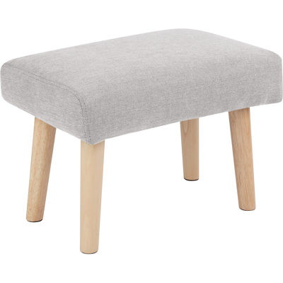 BELIANI Reposapiés Moderno Retro Tapizado Patas De Madera Gris Claro Takoma Ii BELIANI Reposapiés Moderno Retro Tapizado Patas De Madera Gris Claro Takoma Ii